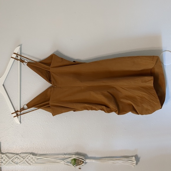 ZARA Cutout Ruched Mini Dress Copper M - Picture 13 of 16